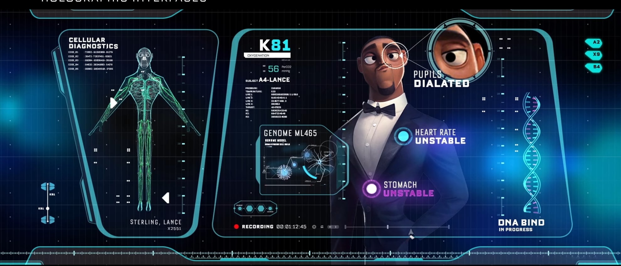Sample of a view of a holographic interface from Spies in Disguise